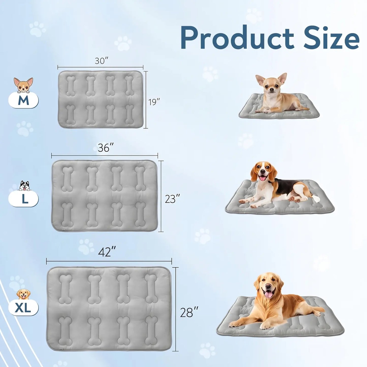 2-Pack Durable Non-Slip Cooling Mats for Dogs and Cats - Lightweight, Washable, and Portable Summer Pet Cooling Pads