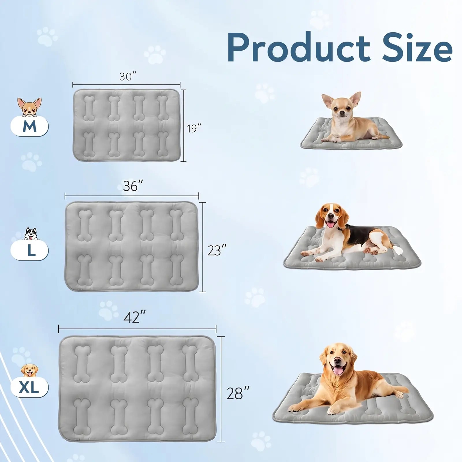 2-Pack Durable Non-Slip Cooling Mats for Dogs and Cats - Lightweight, Washable, and Portable Summer Pet Cooling Pads