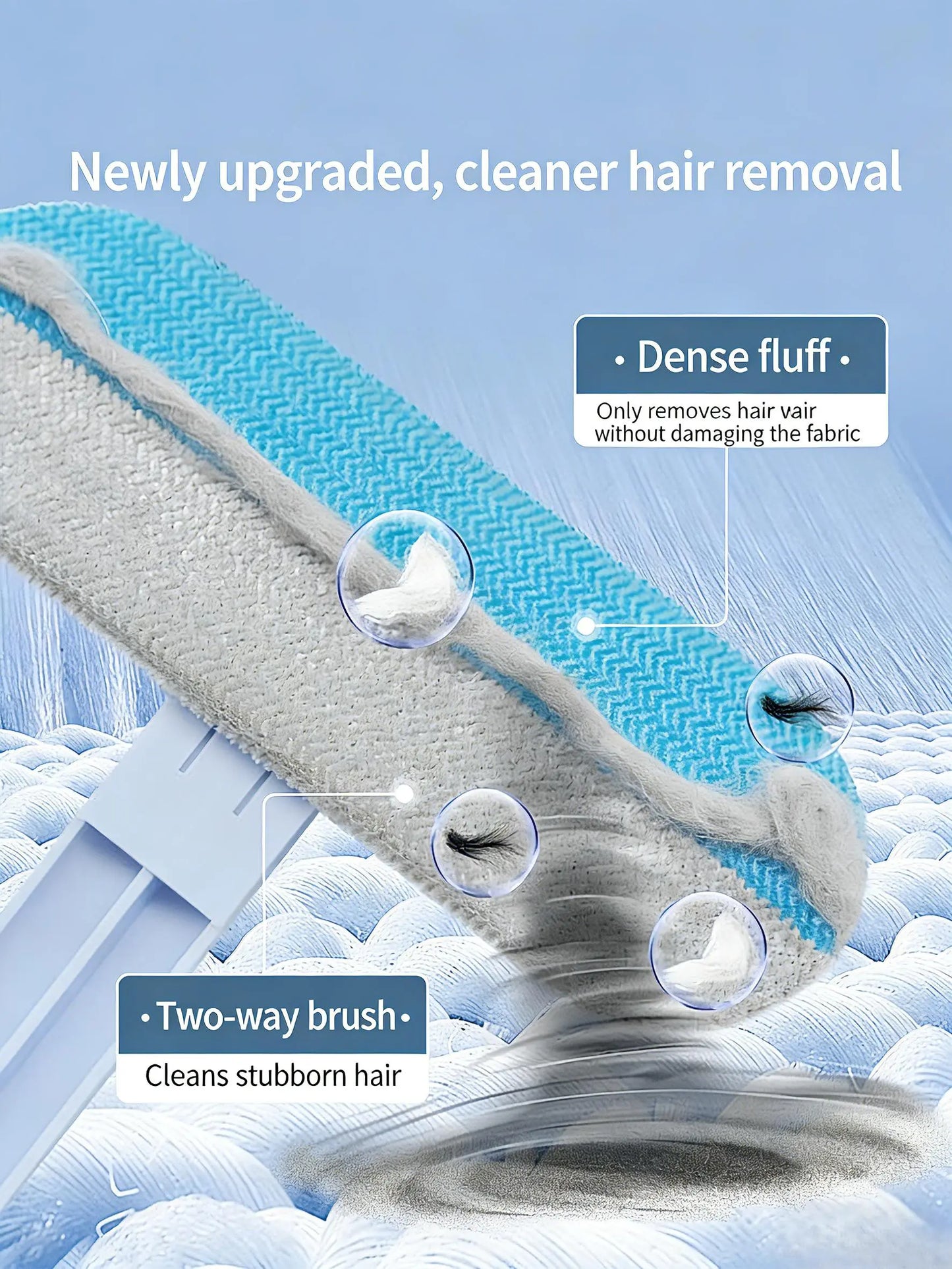 4-in-1 Long Handle Pet Fur Removal Brush and Washable Cleaning Gloves Set for Indoor Pet Hair Management